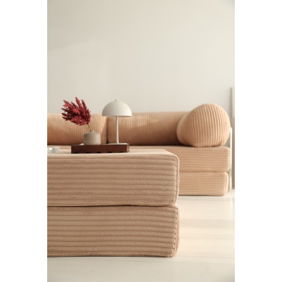 Corner Sofa-Bed Nook - Brown - v1 Brown Corner Sofa-Bed Nook - Brown - v1 Brown