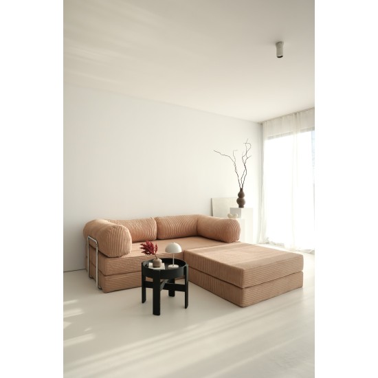 Corner Sofa-Bed Nook - Brown - v1 Brown Corner Sofa-Bed Nook - Brown - v1 Brown
