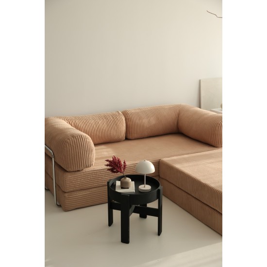 Corner Sofa-Bed Nook - Brown - v1 Brown Corner Sofa-Bed Nook - Brown - v1 Brown