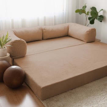 3-Seat Sofa-Bed Nook - Brown - v2 Brown