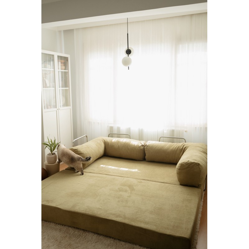 3-Seat Sofa-Bed Nook - Khaki Khaki
