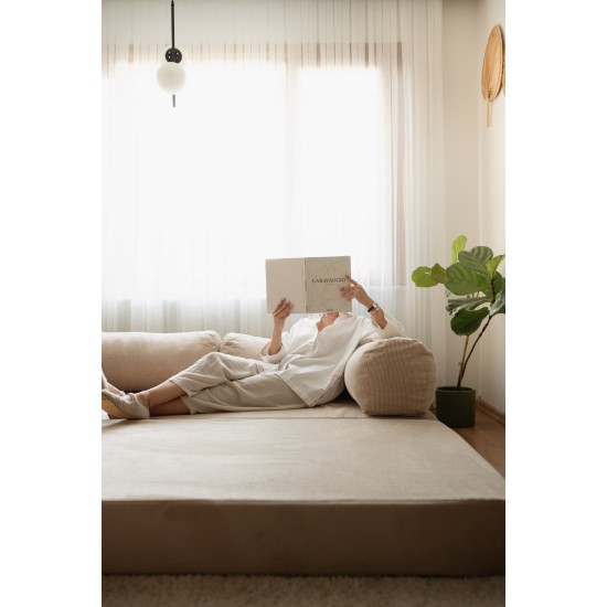 3-Seat Sofa-Bed Nook - Beige Beige