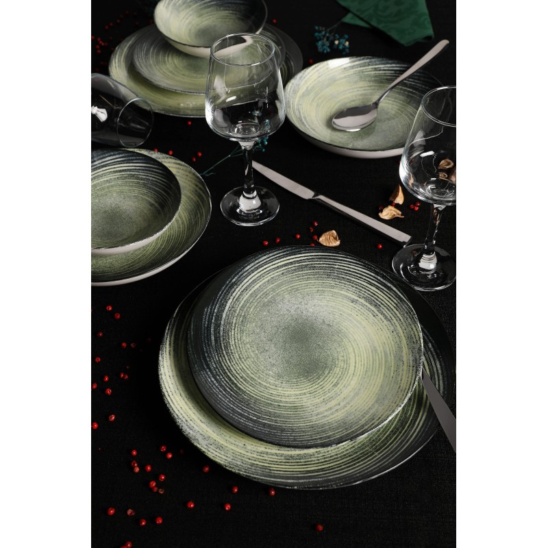 Dinner Set (24 Pieces) GBSATN24Y4101630 Cream
Green
Black