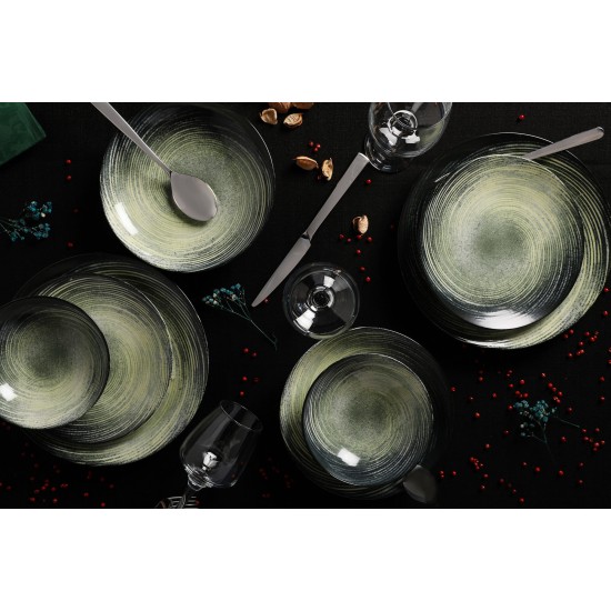 Dinner Set (24 Pieces) GBSATN24Y4101630 Cream
Green
Black