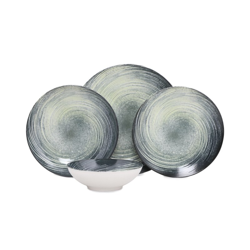 Dinner Set (24 Pieces) GBSATN24Y4101630 Cream
Green
Black