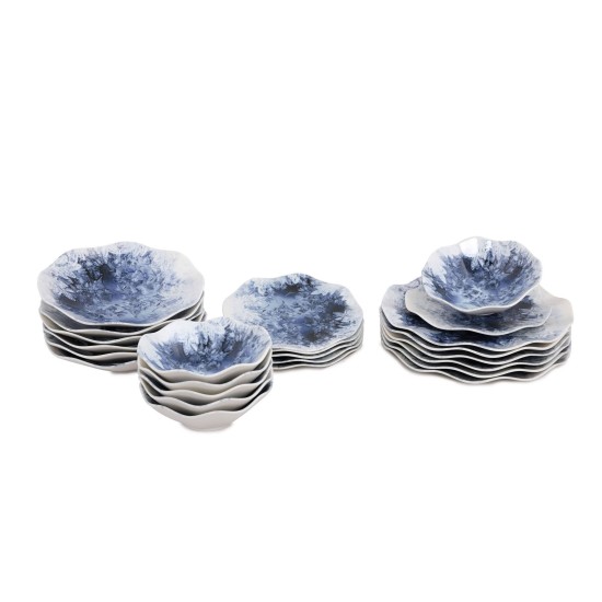 Dinner Set (24 Pieces) GBSNES24Y4101968 Blue
White