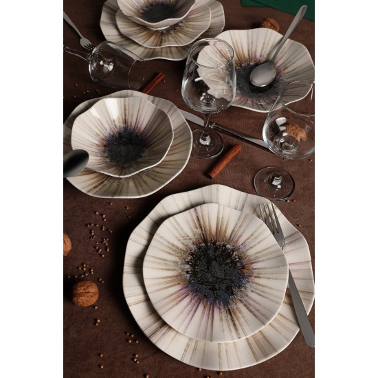 Dinner Set (24 Pieces) GBSNES24Y4101986 Multicolor Hermia Dinner Set (24 Pieces) GBSNES24Y4101986 Multicolor
