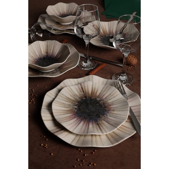 Dinner Set (24 Pieces) GBSNES24Y4101986 Multicolor Hermia Dinner Set (24 Pieces) GBSNES24Y4101986 Multicolor