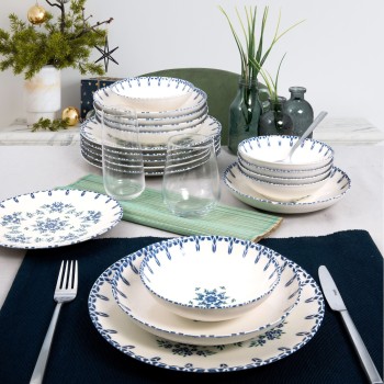 Dinner Set (24 Pieces) GBSATN24Y4R1654 White
Blue