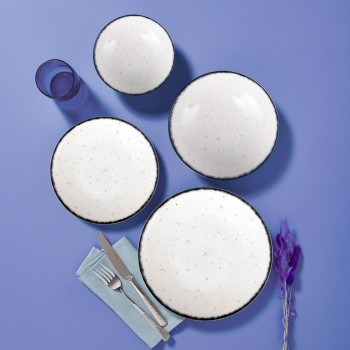 Dinner Set (24 Pieces) GBSATN24KY458SYH Black
White