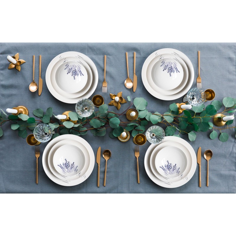 Dinner Set (24 Pieces) GBSATN24KY4E40711 White
Blue