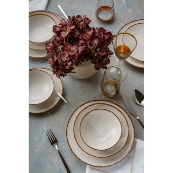 Dinner Set (24 Pieces) GBSATN24KY458KH White
Brown