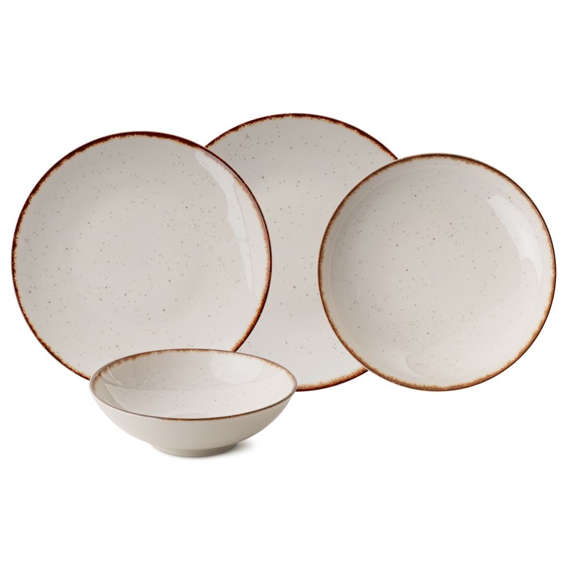 Dinner Set (24 Pieces) GBSATN24KY458KH White
Brown