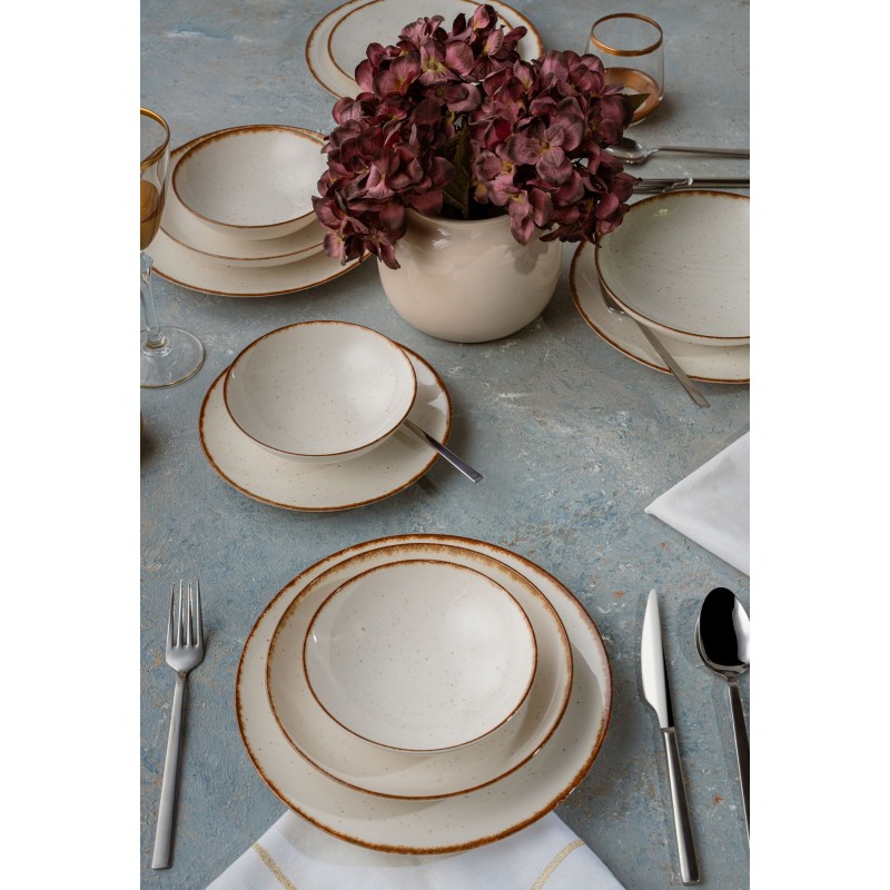 Dinner Set (24 Pieces) GBSATN24KY458KH White
Brown