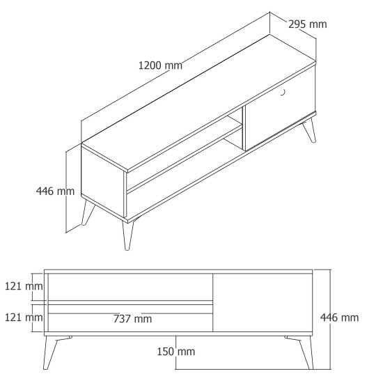 TV Stand Retro 1564 White