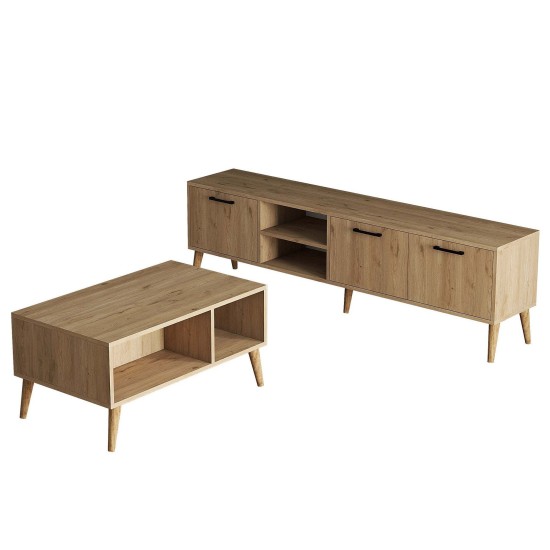 Living Room Furniture Set Set 1587-2076 Oak Living Room Furniture Set Set 1587-2076 Oak