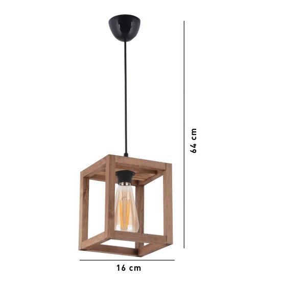 Φωτιστικό Οροφής Cube - Καφέ -16x16x60εκ Φωτιστικό Οροφής Cube - Καφέ -16x16x60εκ