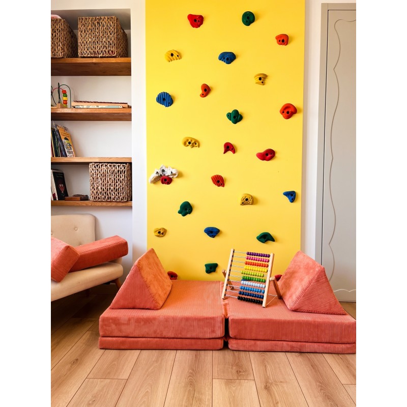 Διθέσιος Καναπές Κρεβάτι - Puzzle - Χρώμα Πορτοκαλί - 140x70x46εκ