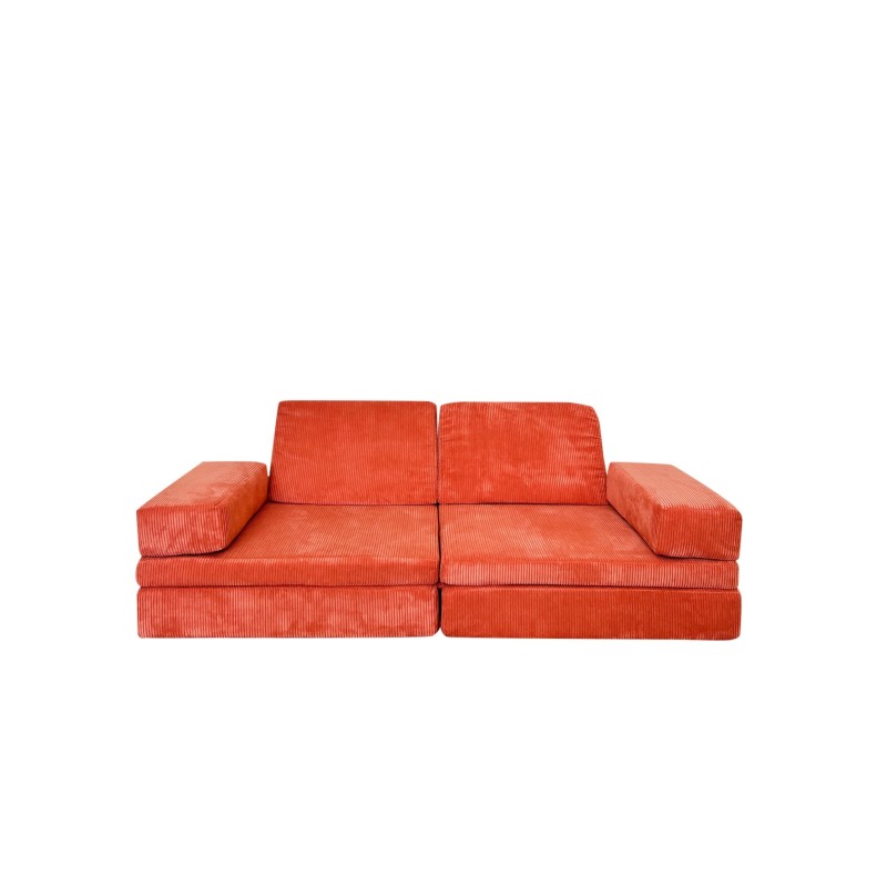 Διθέσιος Καναπές Κρεβάτι - Puzzle - Χρώμα Πορτοκαλί - 140x70x46εκ
