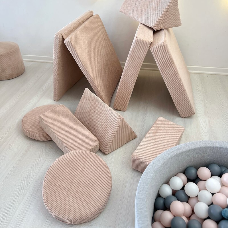 Διθέσιος Καναπές Κρεβάτι - Puzzle - Χρώμα Ροζ - 140x70x46εκ