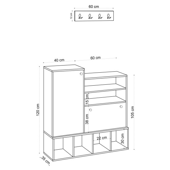 Shoe Cabinet Wess Oak Shoe Cabinet Wess Oak