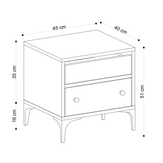 Nightstand Orabella Oak Nightstand Orabella Oak