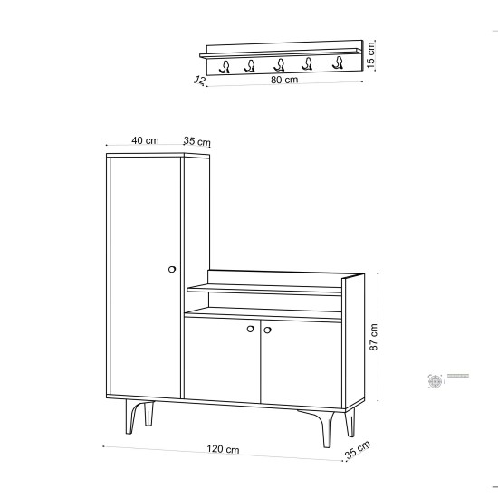 Shoe Cabinet Barney Oak