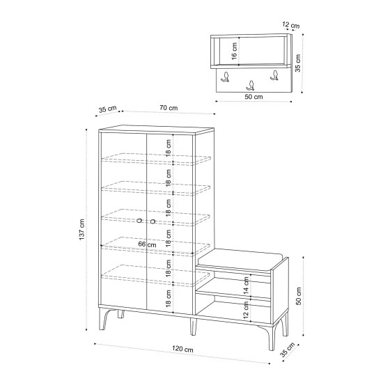 Shoe Cabinet Jess Oak Shoe Cabinet Jess Oak