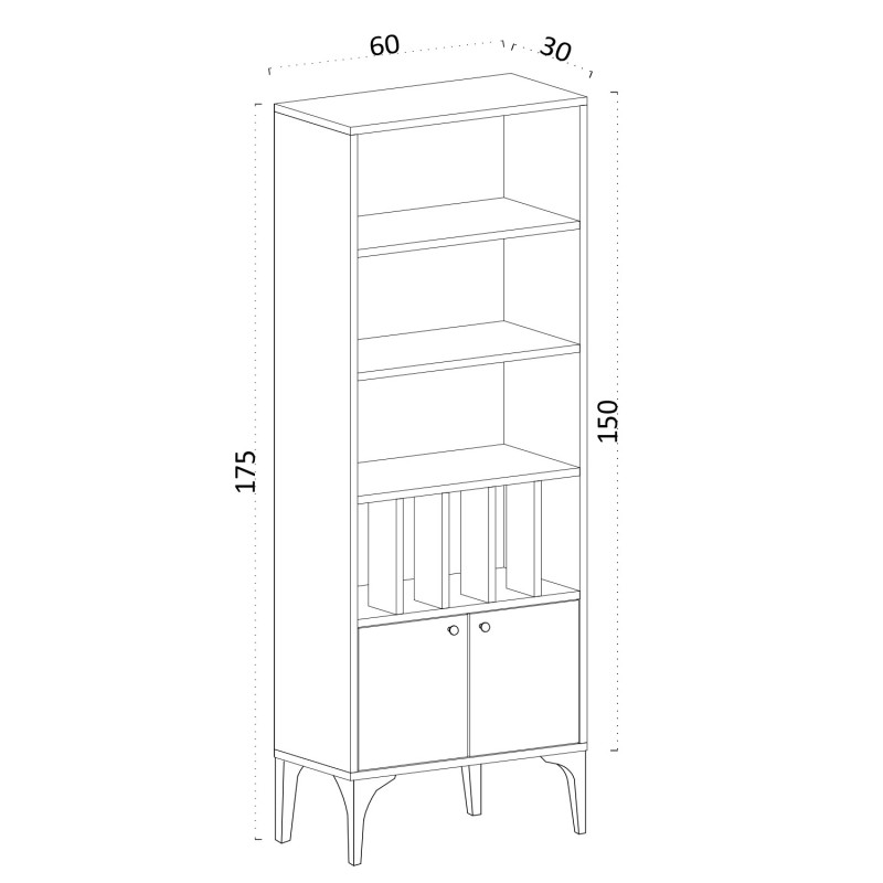 Bookshelf Pollux Sapphire Oak