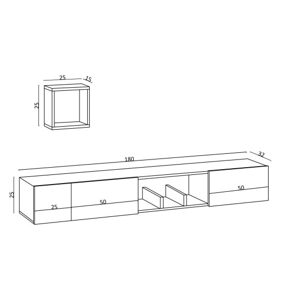 Hanah Home TV Unit Avior Sapphire Oak