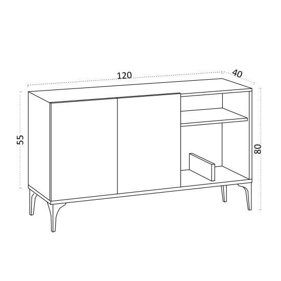 Μπουφές Oscar 120x40x80εκ - Dec0073 Sapphire Δρυς Black Μπουφές Oscar 120x40x80εκ - Dec0073 Sapphire Δρυς Black