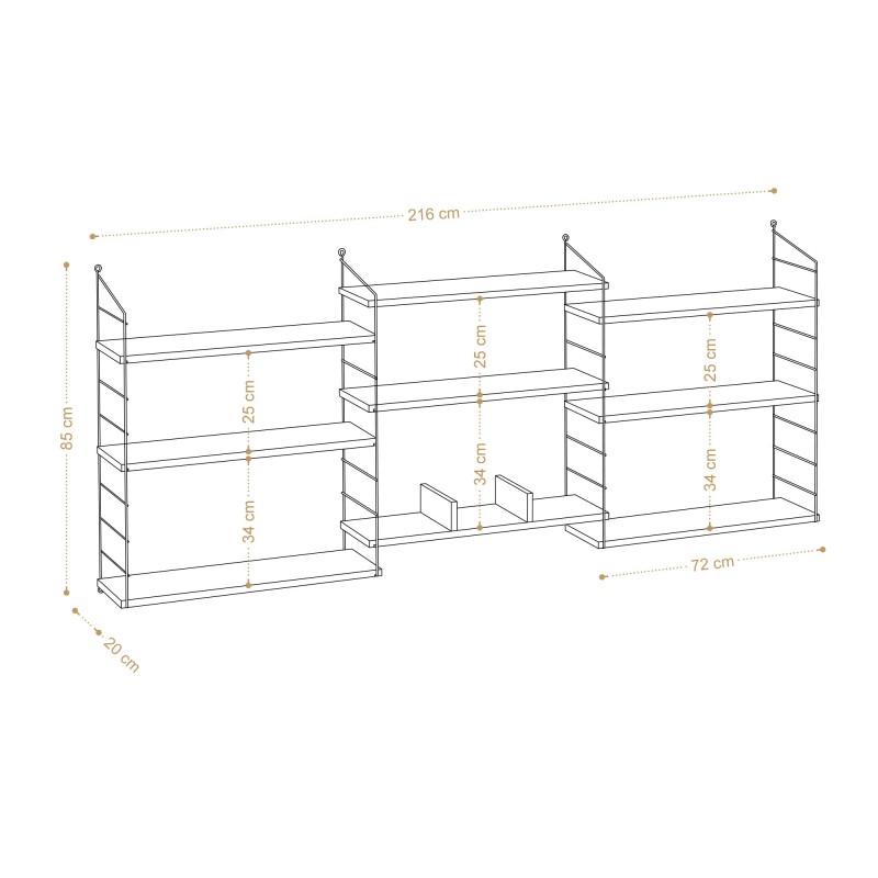 Hanah Home Bookshelf Laba Oak