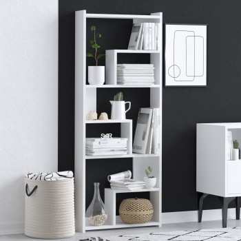 Βιβλιοθήκη - Prins - Χρώμα Λευκό - 60x15x150εκ