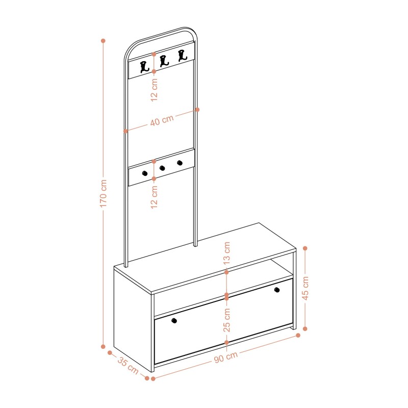 Hall Stand Nicole Sapphire Oak