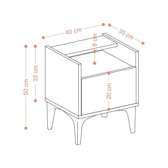 Nightstand Zeze Sapphire Oak Nightstand Zeze Sapphire Oak