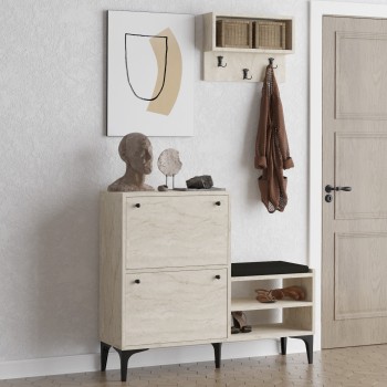 Shoe Cabinet Bred - Travertine Travertine