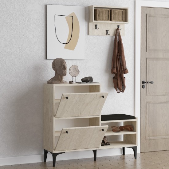 Shoe Cabinet Bred - Travertine Travertine