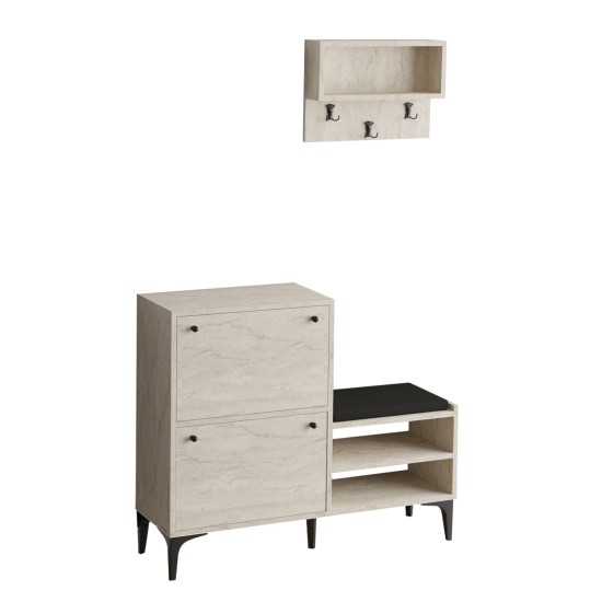 Shoe Cabinet Bred - Travertine Travertine