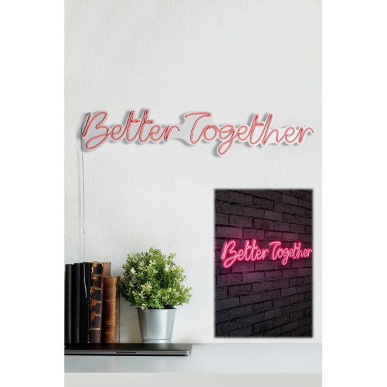 Decorative Plastic Led Lighting Better Together - Pink Pink Wallxpert Decorative Plastic Led Lighting Better Together - Pink Pink