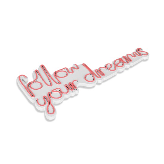 Decorative Plastic Led Lighting Follow Your Dreams - Pink Pink Wallxpert Decorative Plastic Led Lighting Follow Your Dreams - Pink Pink
