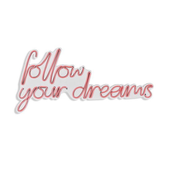 Decorative Plastic Led Lighting Follow Your Dreams - Pink Pink Wallxpert Decorative Plastic Led Lighting Follow Your Dreams - Pink Pink