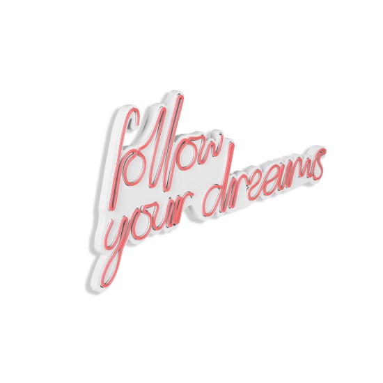 Decorative Plastic Led Lighting Follow Your Dreams - Pink Pink Wallxpert Decorative Plastic Led Lighting Follow Your Dreams - Pink Pink