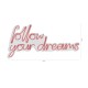 Decorative Plastic Led Lighting Follow Your Dreams - Pink Pink Wallxpert Decorative Plastic Led Lighting Follow Your Dreams - Pink Pink