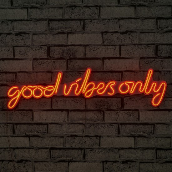 Wallxpert Decorative Plastic Led Lighting Good Vibes Only - Red Red