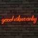 Wallxpert Decorative Plastic Led Lighting Good Vibes Only - Red Red