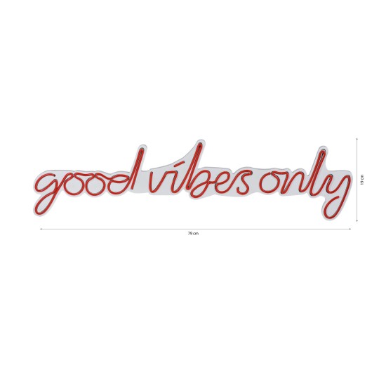 Wallxpert Decorative Plastic Led Lighting Good Vibes Only - Red Red