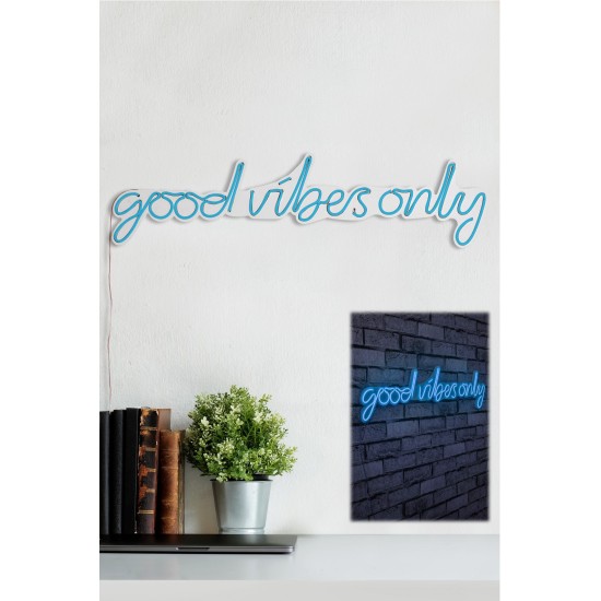 Decorative Plastic Led Lighting Good Vibes Only - Blue Blue Wallxpert Decorative Plastic Led Lighting Good Vibes Only - Blue Blue