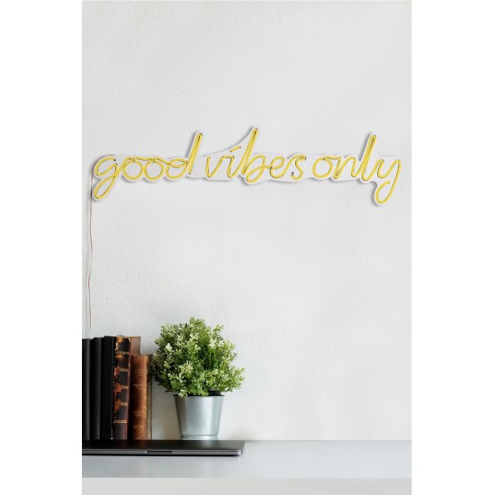 Decorative Plastic Led Lighting Good Vibes Only - Yellow Yellow Wallxpert Decorative Plastic Led Lighting Good Vibes Only - Yellow Yellow