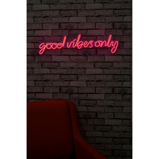 Decorative Plastic Led Lighting Good Vibes Only - Pink Pink Wallxpert Decorative Plastic Led Lighting Good Vibes Only - Pink Pink