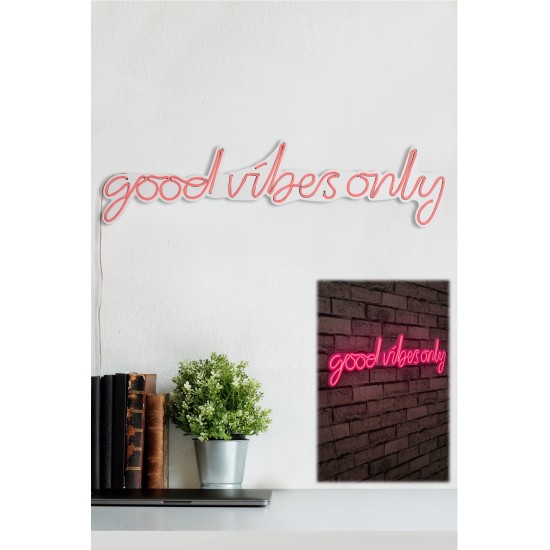 Decorative Plastic Led Lighting Good Vibes Only - Pink Pink Wallxpert Decorative Plastic Led Lighting Good Vibes Only - Pink Pink